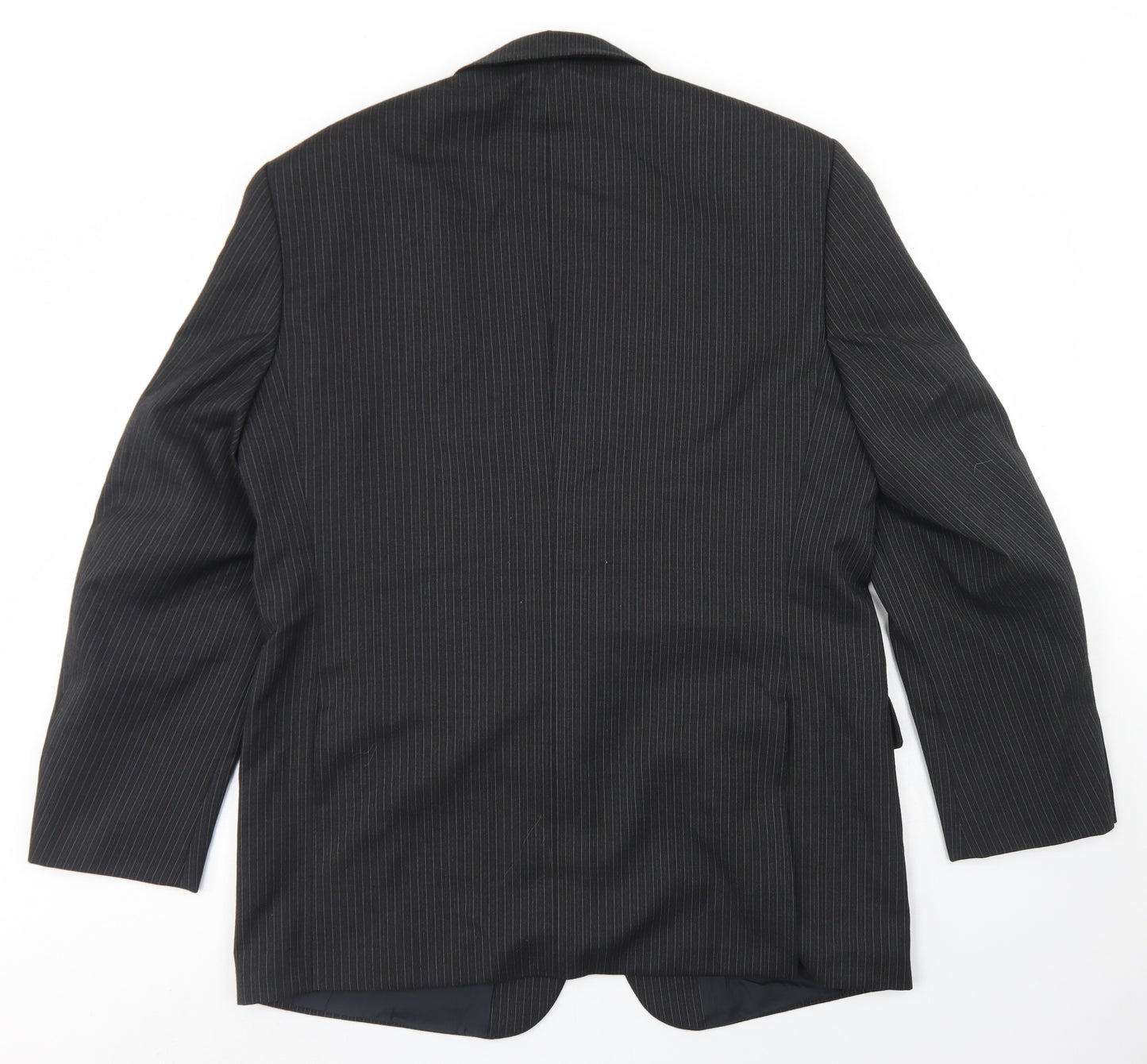 Wellington Mens Black Striped Wool Jacket Blazer Size 42