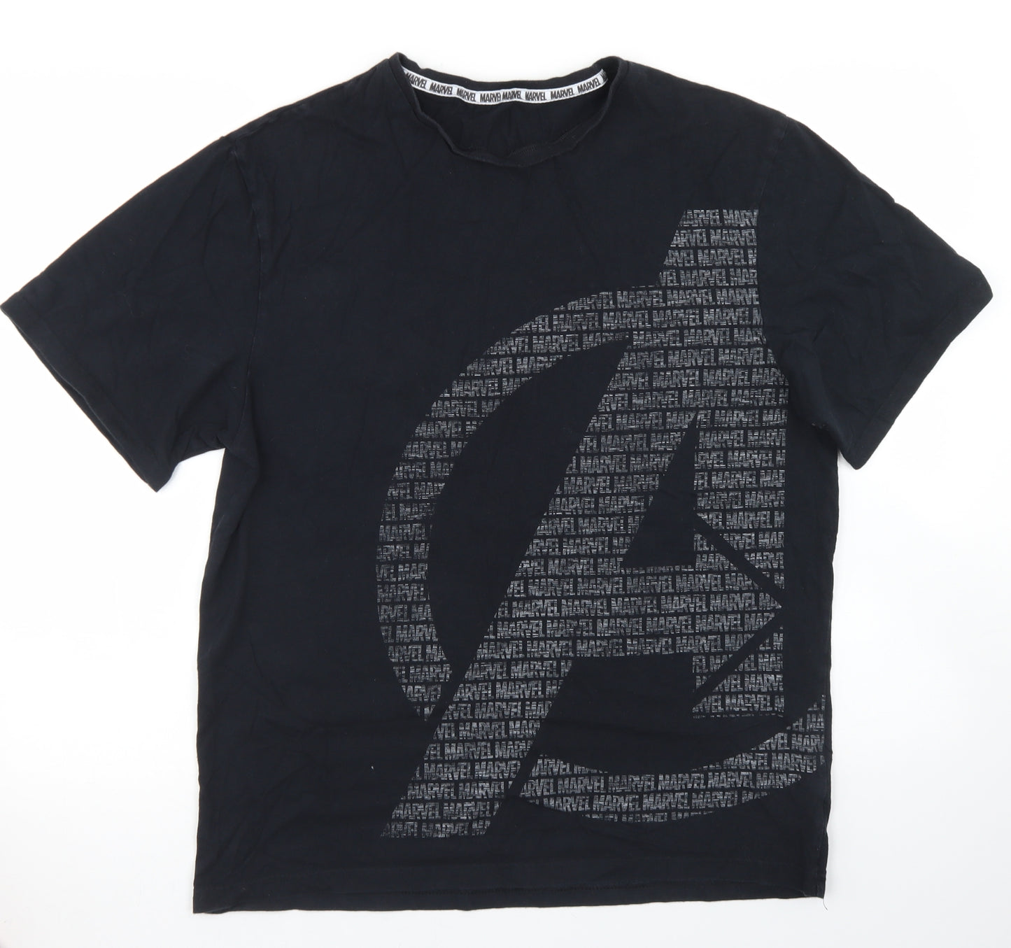 George Mens Black  Cotton  T-Shirt Size M Crew Neck  - Marvel Avengers