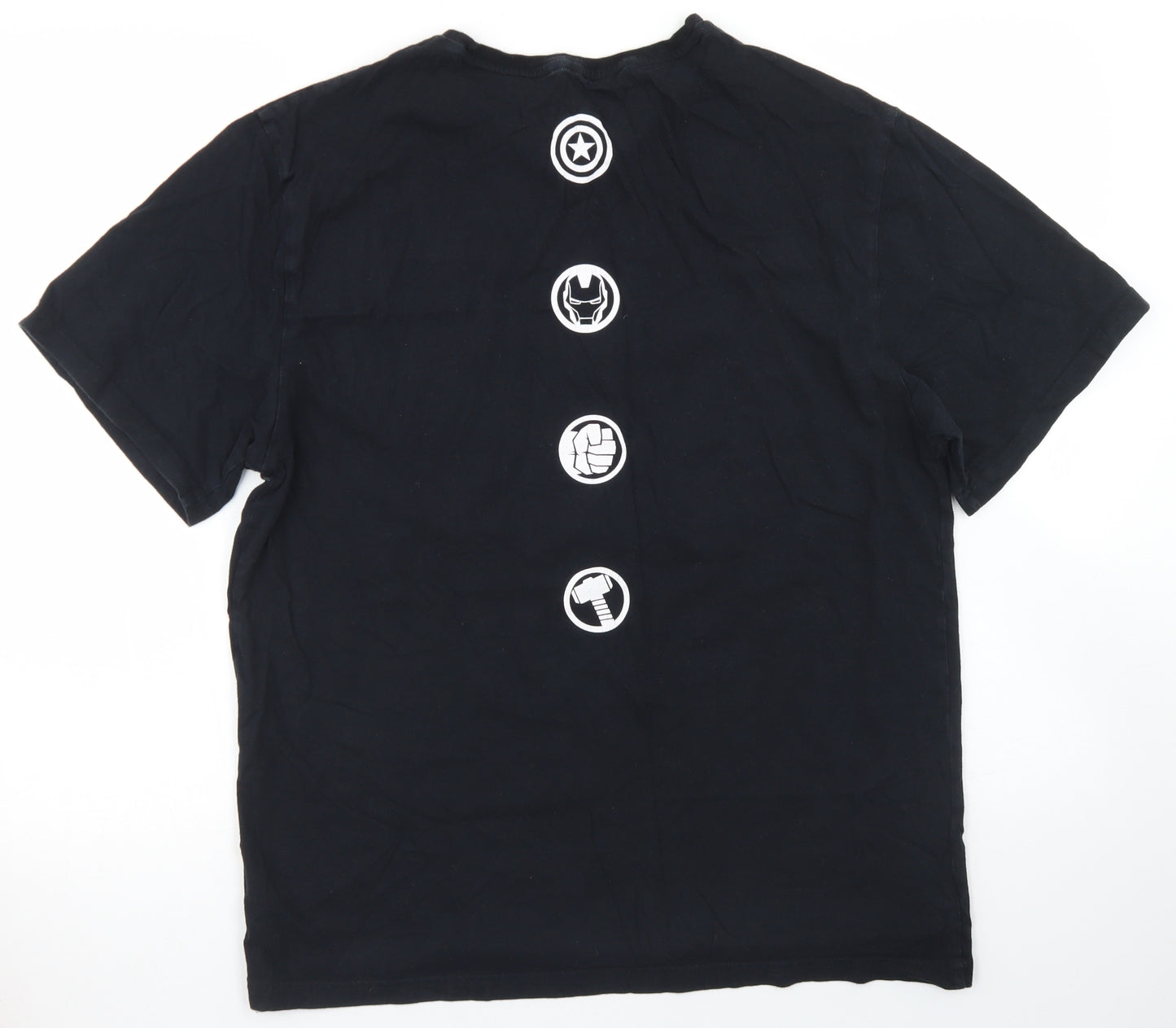 George Mens Black  Cotton  T-Shirt Size M Crew Neck  - Marvel Avengers