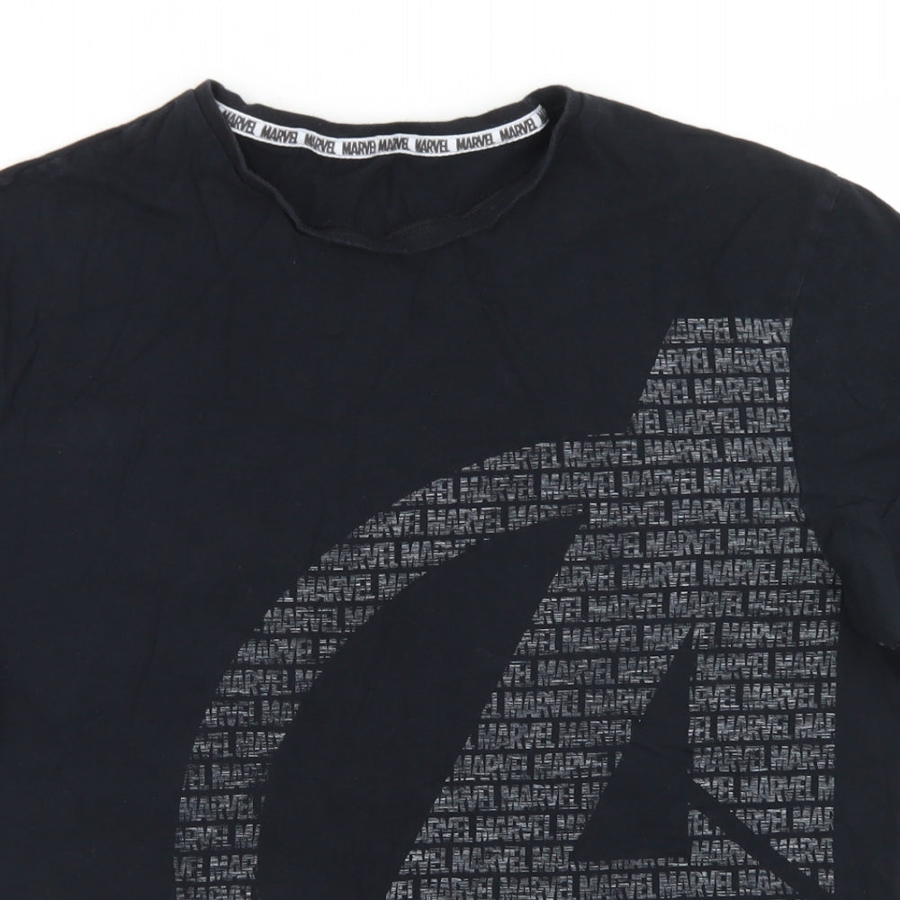 George Mens Black  Cotton  T-Shirt Size M Crew Neck  - Marvel Avengers