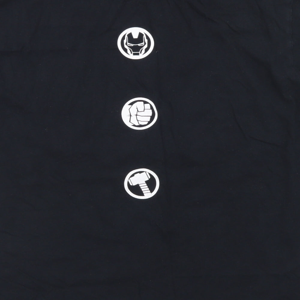 George Mens Black  Cotton  T-Shirt Size M Crew Neck  - Marvel Avengers