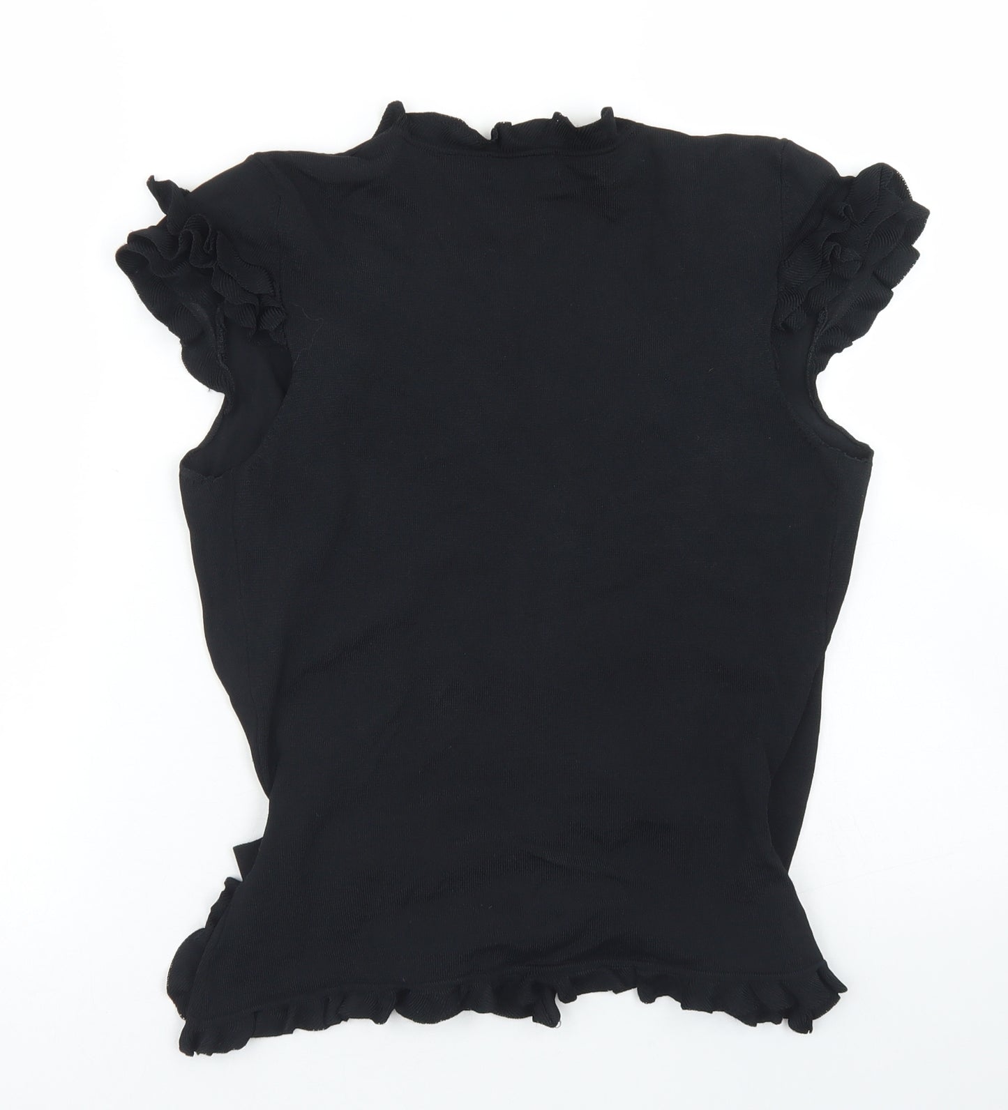 Florence + Fred Womens Black  Viscose Wrap Blouse Size 8 V-Neck