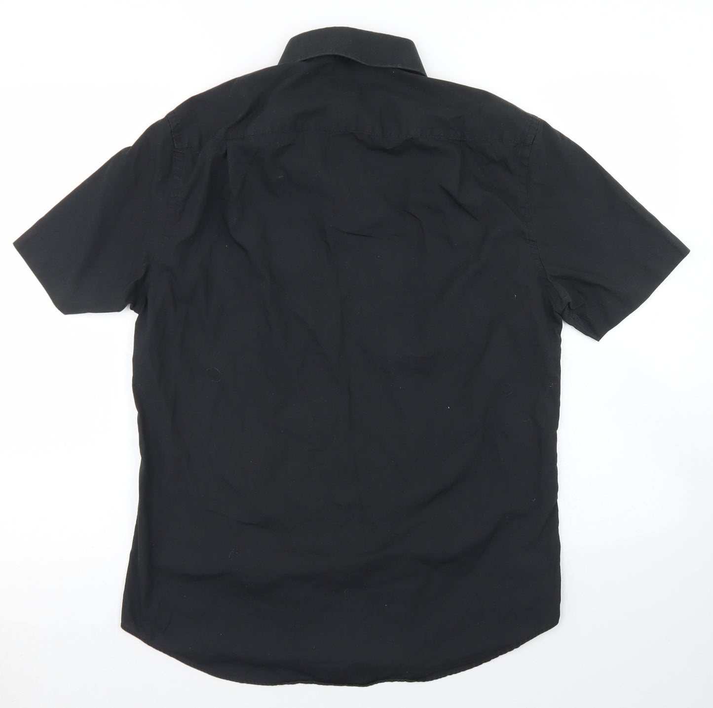 Tailor & Cutter Mens Black  Polyester  Dress Shirt Size 15.5 Collared Button