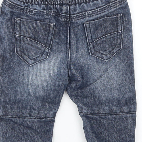 Denim Co Boys Blue  Cotton Cargo Jeans Size 3-6 Months  Drawstring