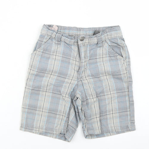 Kenneth Cole Reaction Boys Blue Plaid Cotton Chino Shorts Size 2 Years  Regular Snap