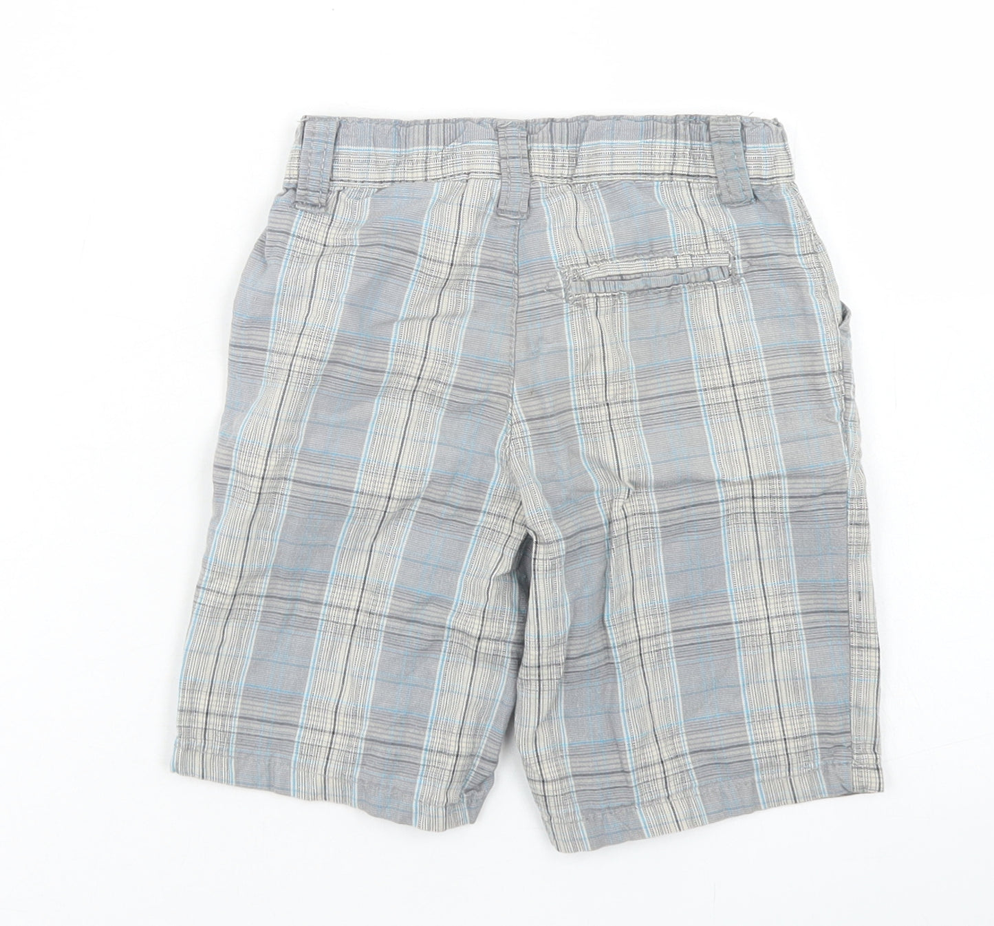 Kenneth Cole Reaction Boys Blue Plaid Cotton Chino Shorts Size 2 Years  Regular Snap