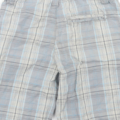 Kenneth Cole Reaction Boys Blue Plaid Cotton Chino Shorts Size 2 Years  Regular Snap