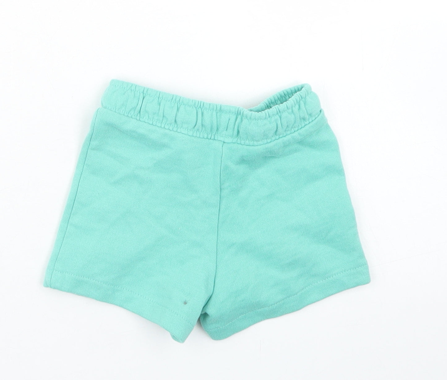 M&S Girls Blue  Cotton Cropped Trousers Size 3-6 Months  Drawstring - Shorts