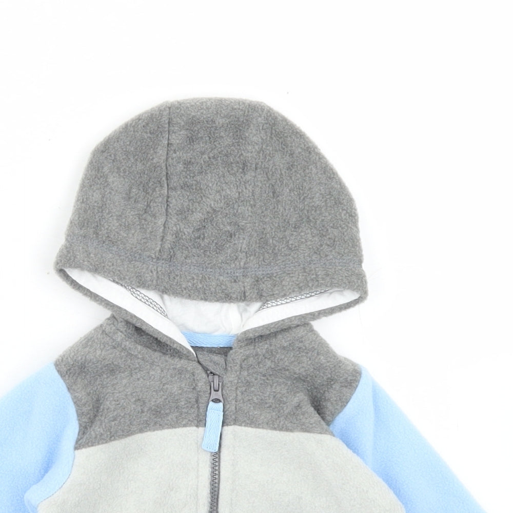 George Boys Blue Colourblock  Jacket  Size 0-3 Months   Zip - Bear