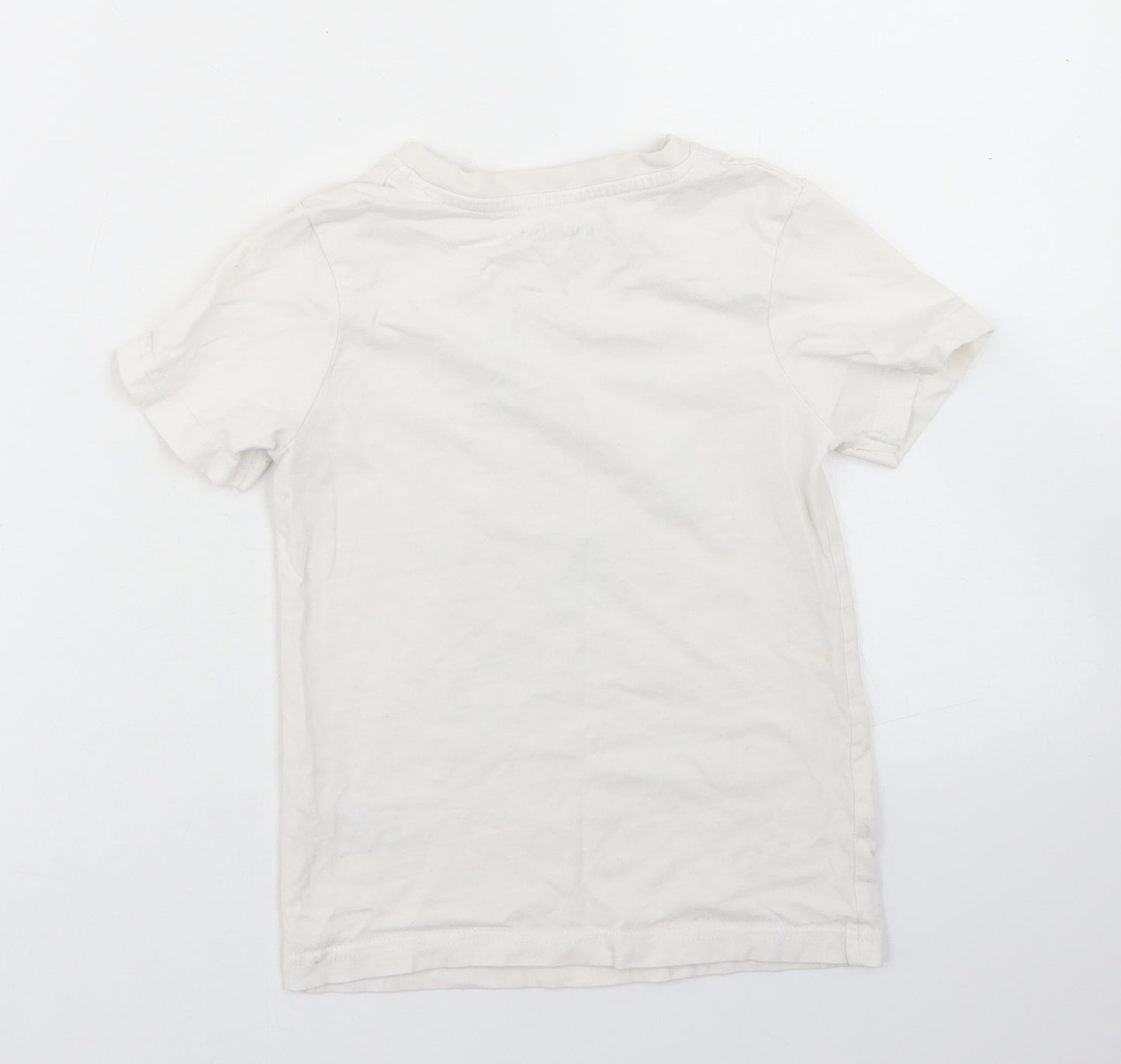 Nutmeg Boys White  Cotton Basic T-Shirt Size 4-5 Years Crew Neck  - Alphabet
