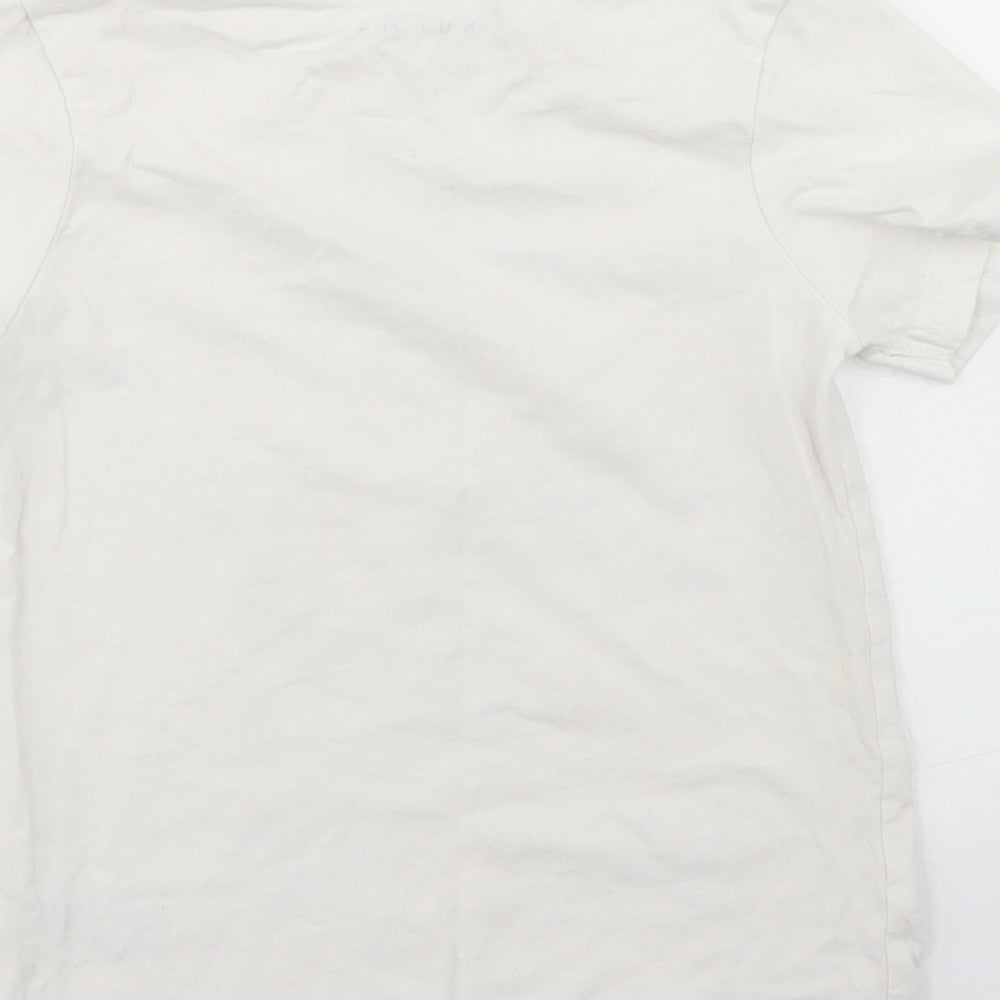 Nutmeg Boys White  Cotton Basic T-Shirt Size 4-5 Years Crew Neck  - Alphabet