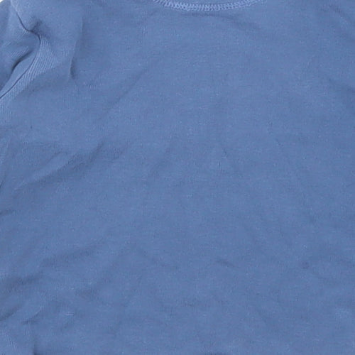 Imps & Elfs Boys Blue  Cotton Basic T-Shirt Size 6-9 Months Crew Neck