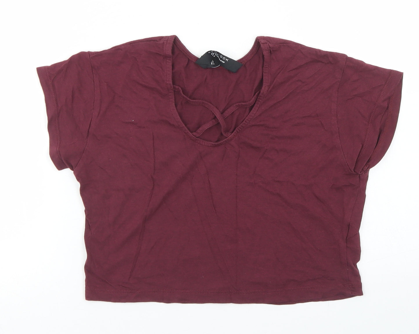 915 Generation Girls Purple  Cotton Cropped T-Shirt Size 9 Years Scoop Neck