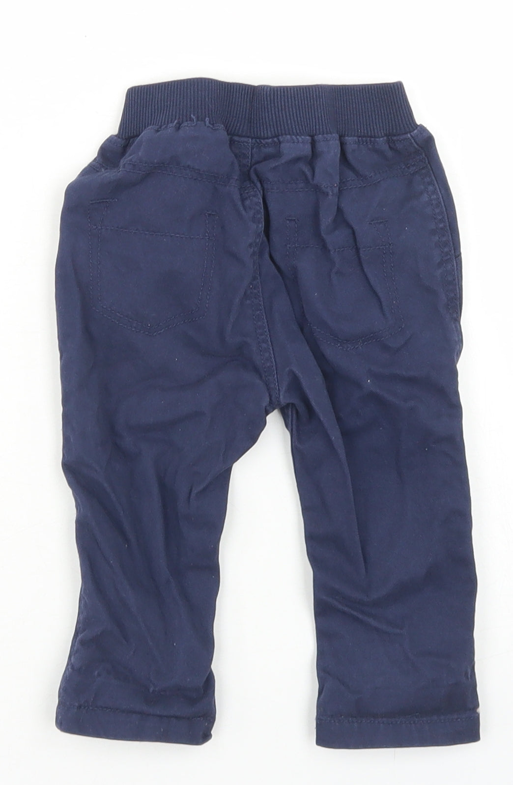 George Boys Blue  Cotton Cargo Trousers Size 3-6 Months  Drawstring