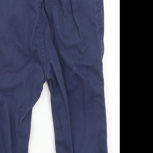 George Boys Blue  Cotton Cargo Trousers Size 3-6 Months  Drawstring