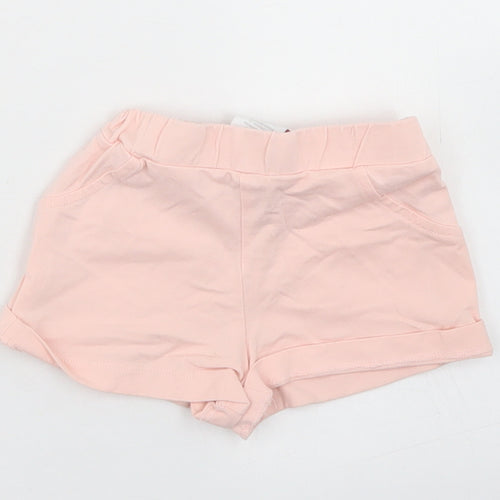 TJX Girls Pink  Cotton Cropped Trousers Size 9-12 Months