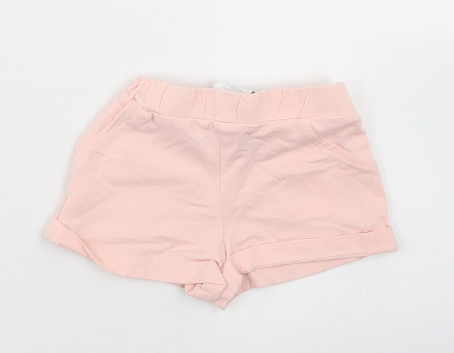 TJX Girls Pink  Cotton Cropped Trousers Size 9-12 Months