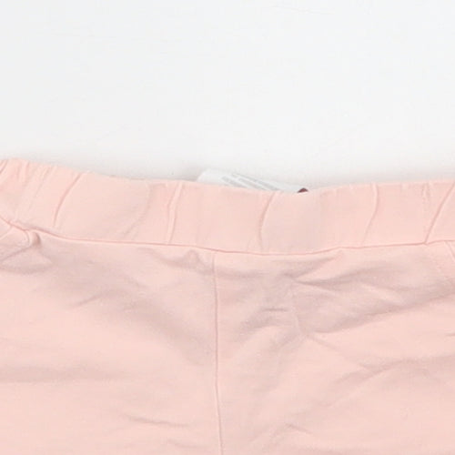 TJX Girls Pink  Cotton Cropped Trousers Size 9-12 Months