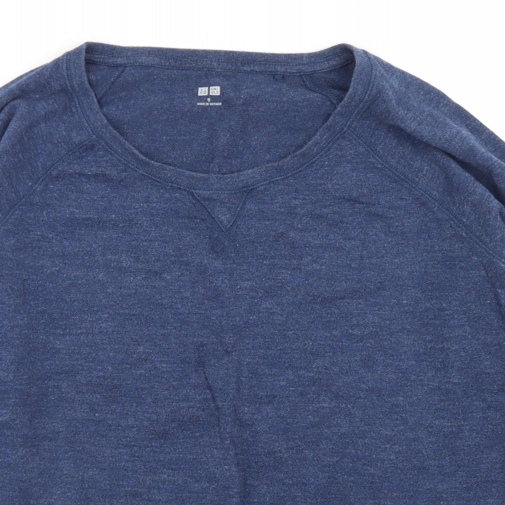 Uniqlo Mens Blue  Cotton Pullover Sweatshirt Size S