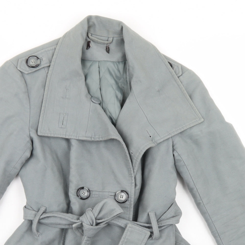 Preworn Womens Blue   Overcoat Coat Size 10  Button
