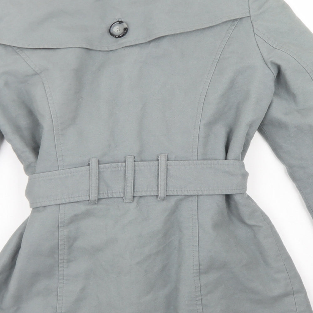 Preworn Womens Blue   Overcoat Coat Size 10  Button