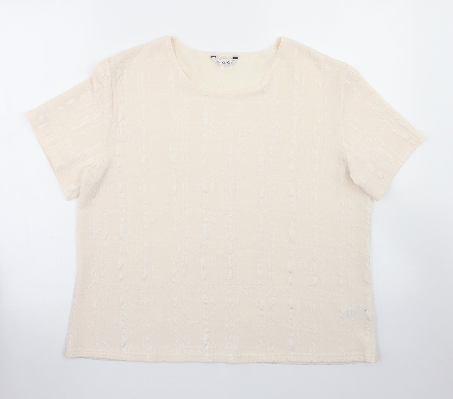 Berkertex Womens Ivory  Polyester Basic T-Shirt Size 18 Crew Neck