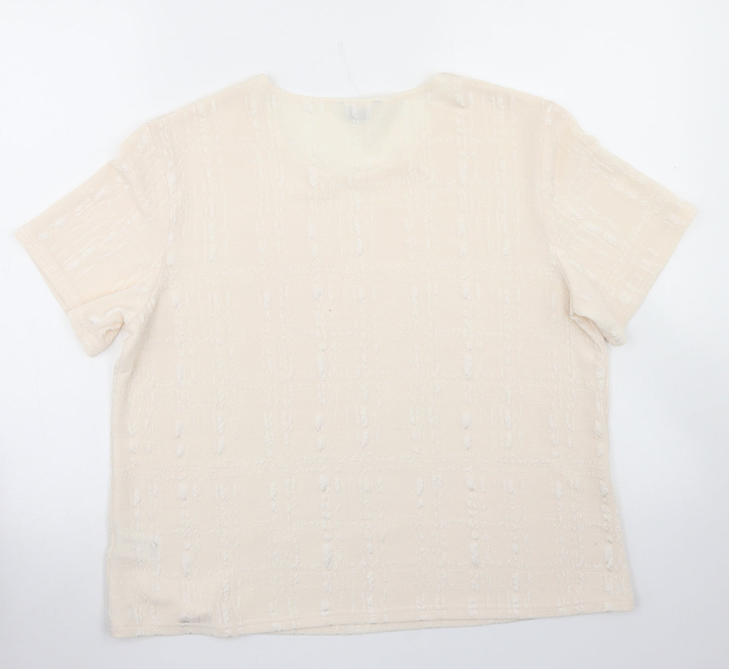 Berkertex Womens Ivory  Polyester Basic T-Shirt Size 18 Crew Neck