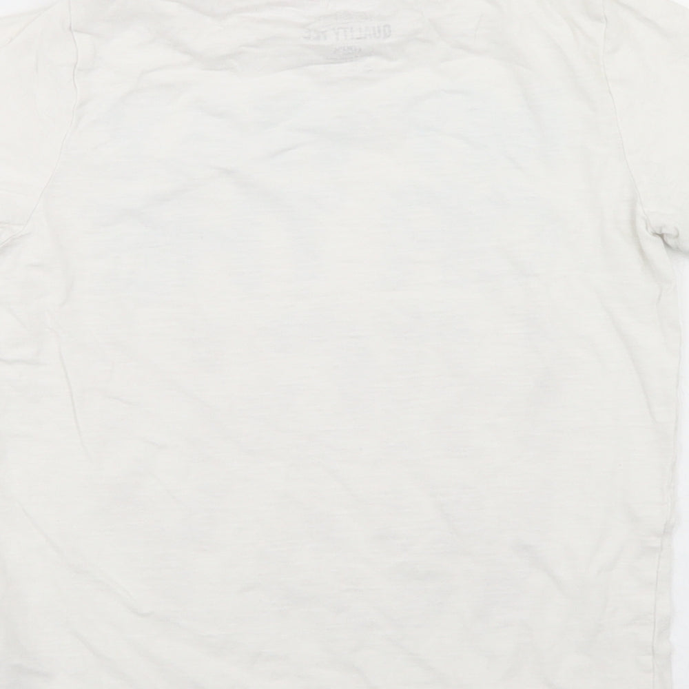F&F Boys White  Cotton Basic T-Shirt Size 7-8 Years Crew Neck