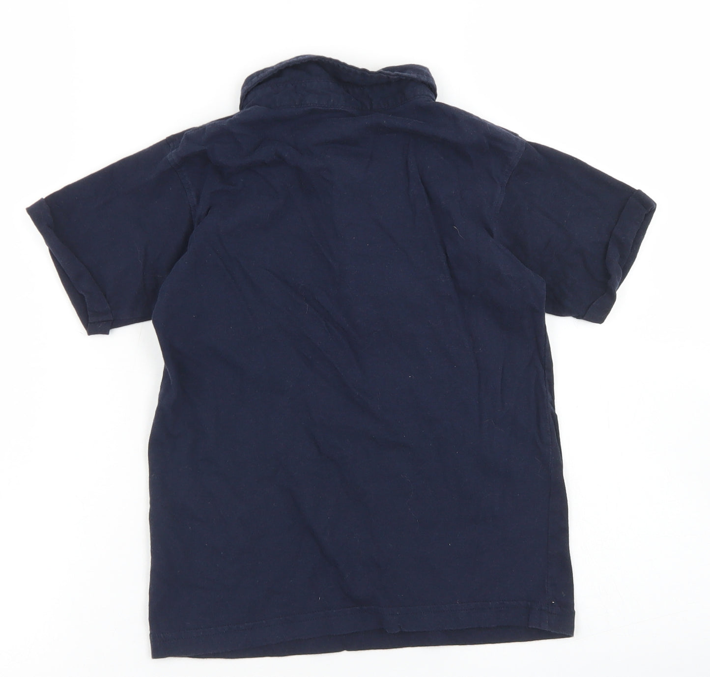 Rebel Boys Blue  Cotton Basic Polo Size 7-8 Years Collared Button