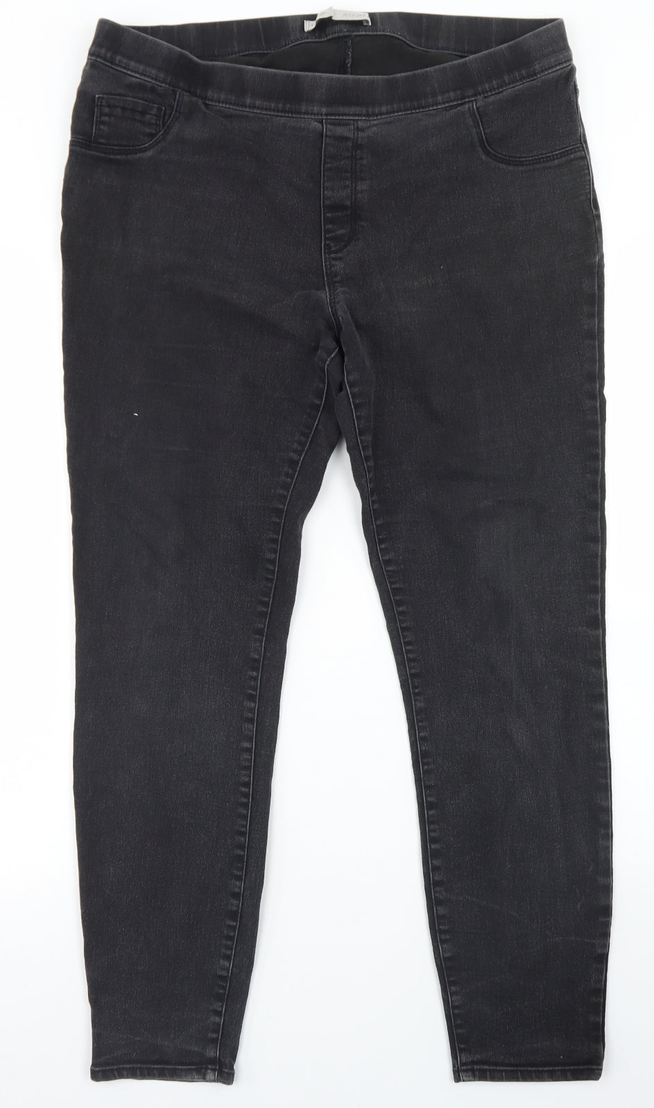 George Womens Black  Cotton Jegging Jeans Size 16 L27 in Regular