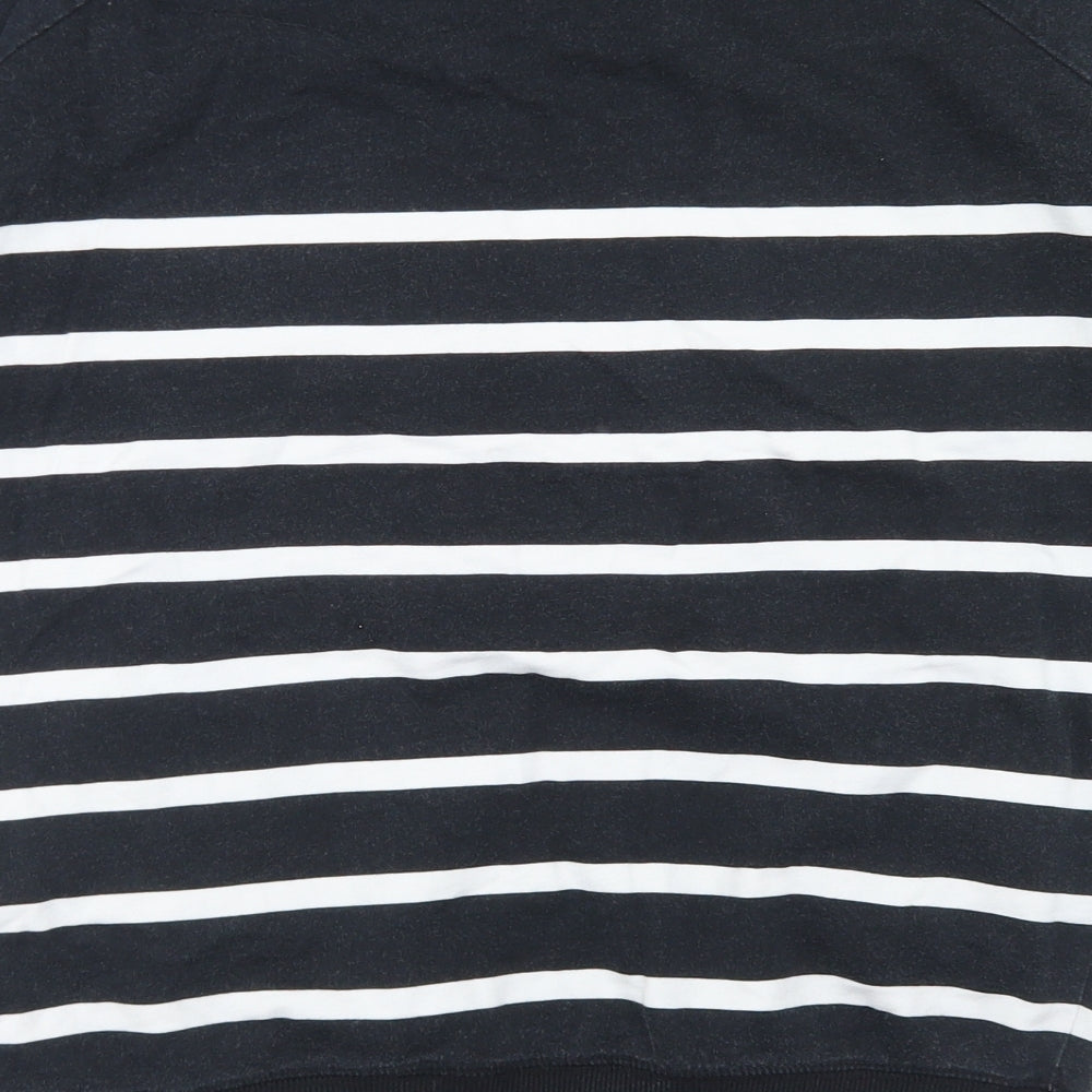 Select Womens Black Striped Cotton Pullover Sweatshirt Size 10