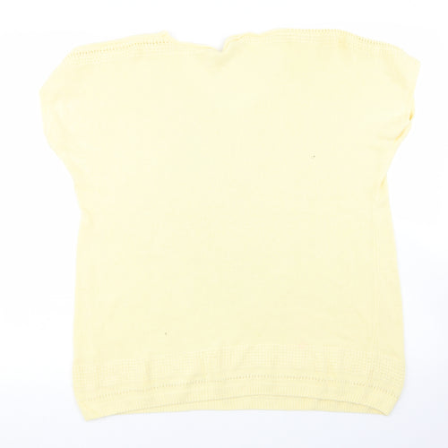 Bonmarche Womens Yellow V-Neck  Viscose Pullover Jumper Size L