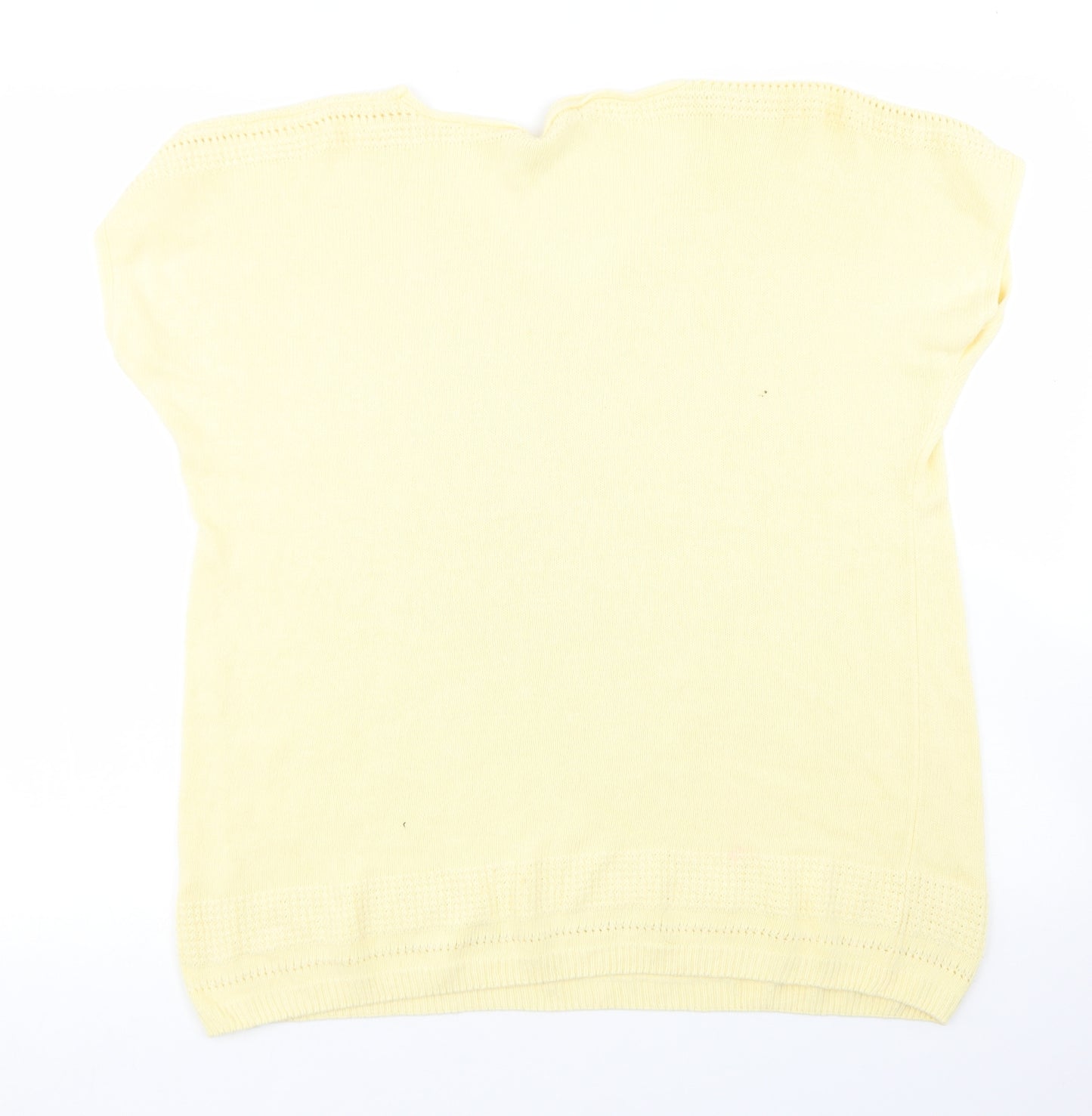 Bonmarche Womens Yellow V-Neck  Viscose Pullover Jumper Size L