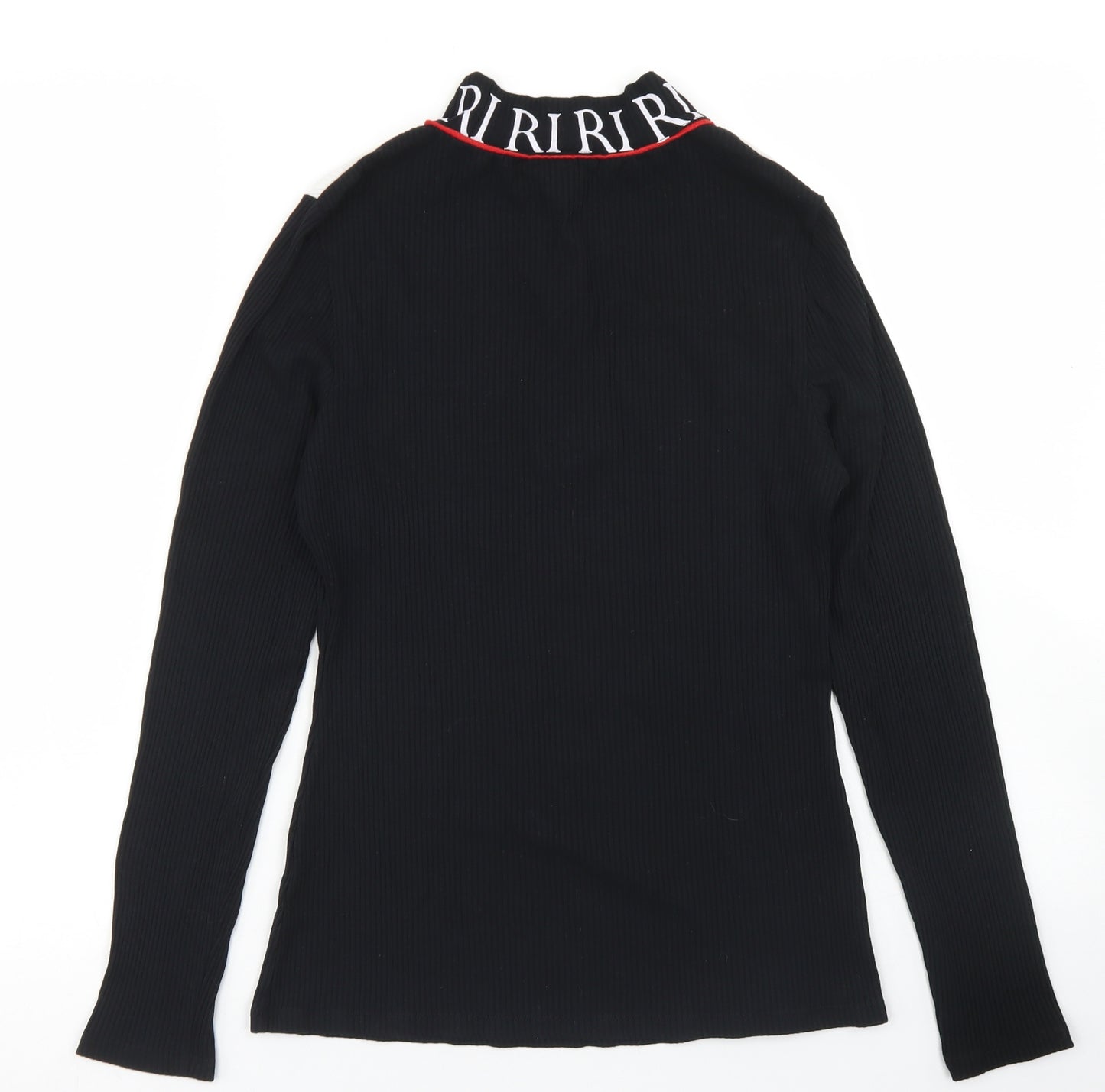 River Island Womens Black Mock Neck  Viscose Pullover Jumper Size 12