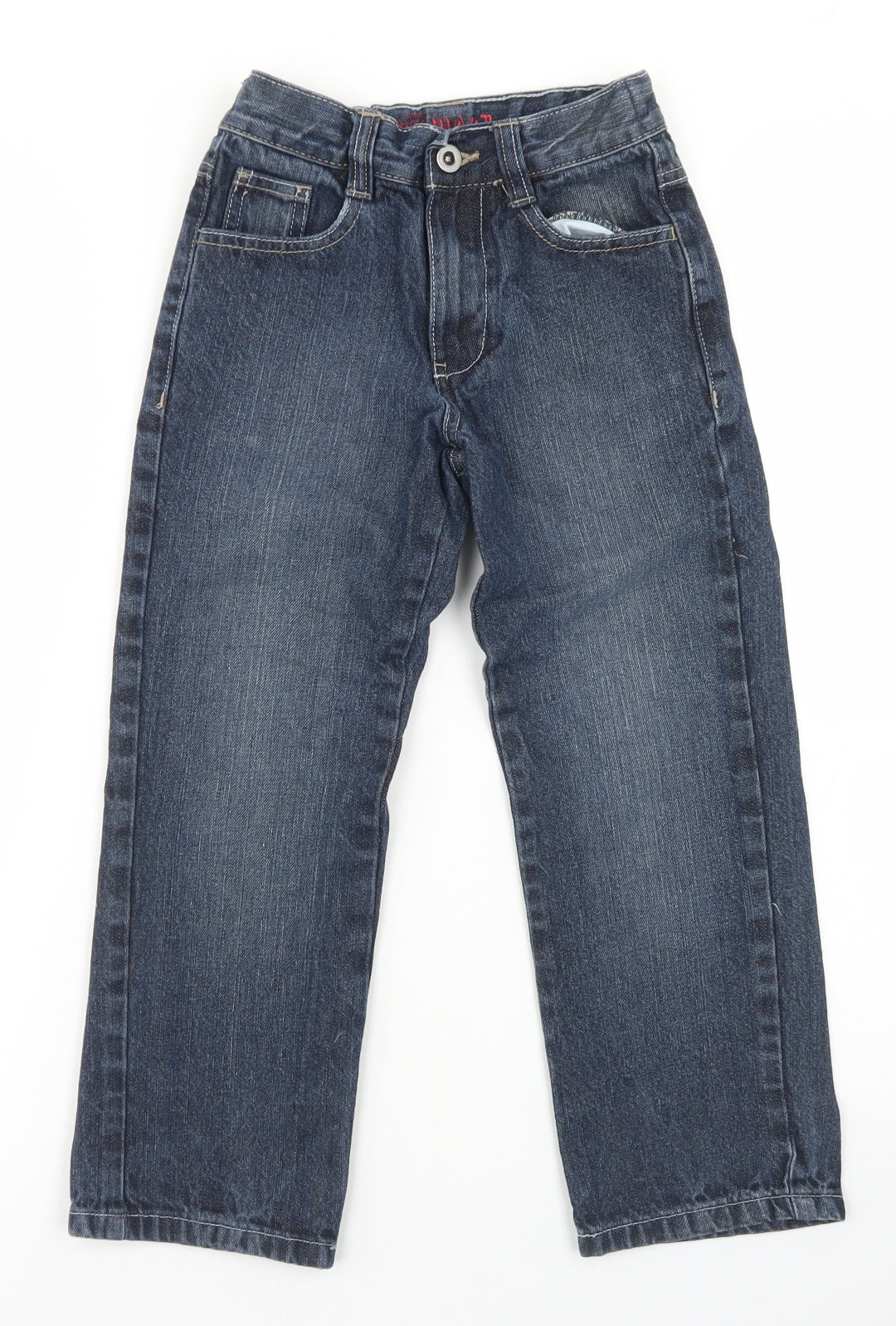 George Boys Blue  Cotton Straight Jeans Size 6-7 Years  Regular Button