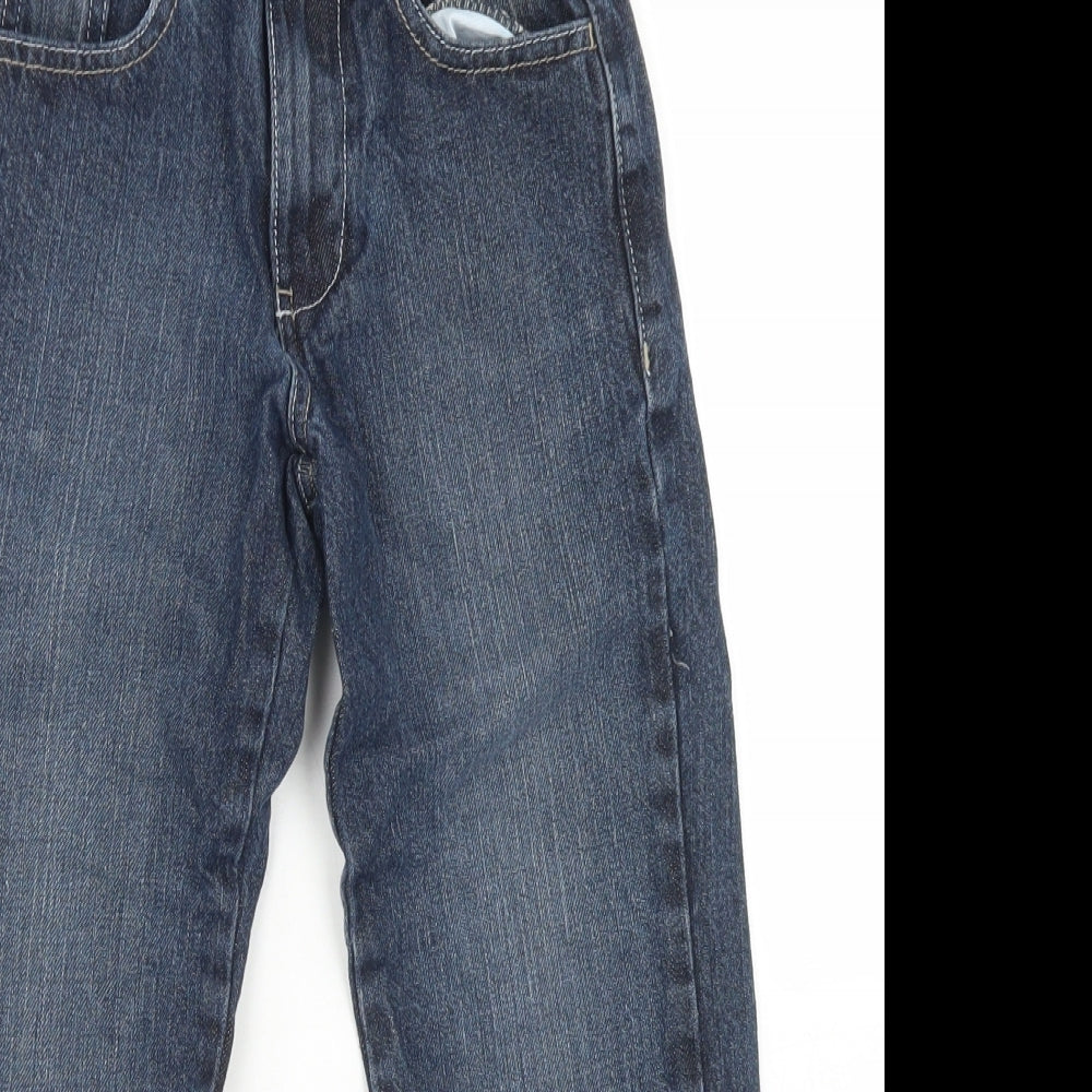George Boys Blue  Cotton Straight Jeans Size 6-7 Years  Regular Button