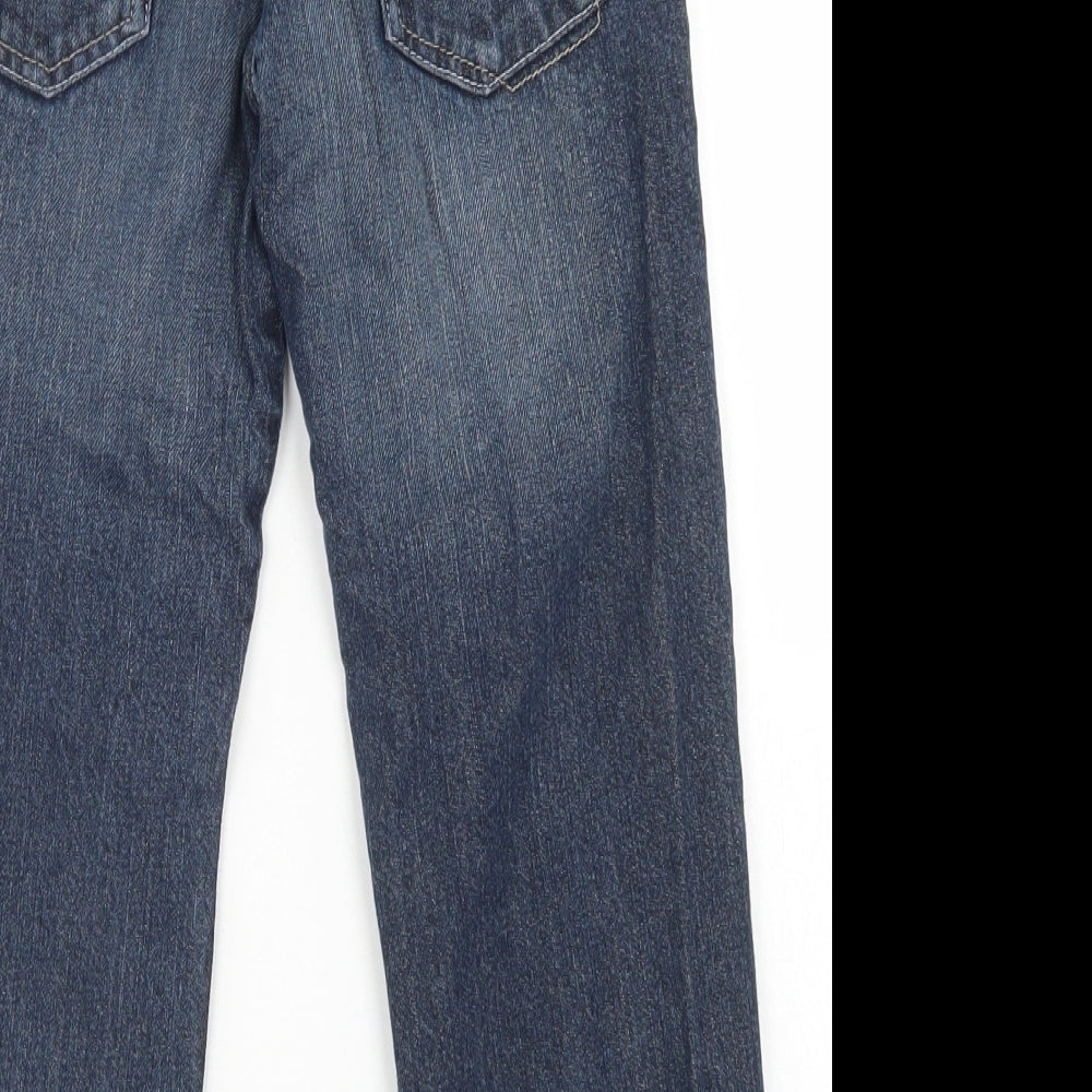 George Boys Blue  Cotton Straight Jeans Size 6-7 Years  Regular Button