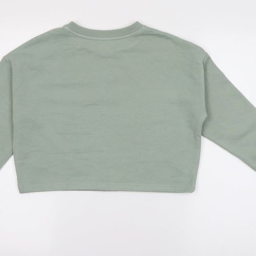 New Look Girls Green Round Neck  Cotton Pullover Jumper Size 10-11 Years   - Miami