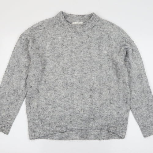 Label of Graded Goods Womens Grey Round Neck  Acrylic Pullover Jumper Size S