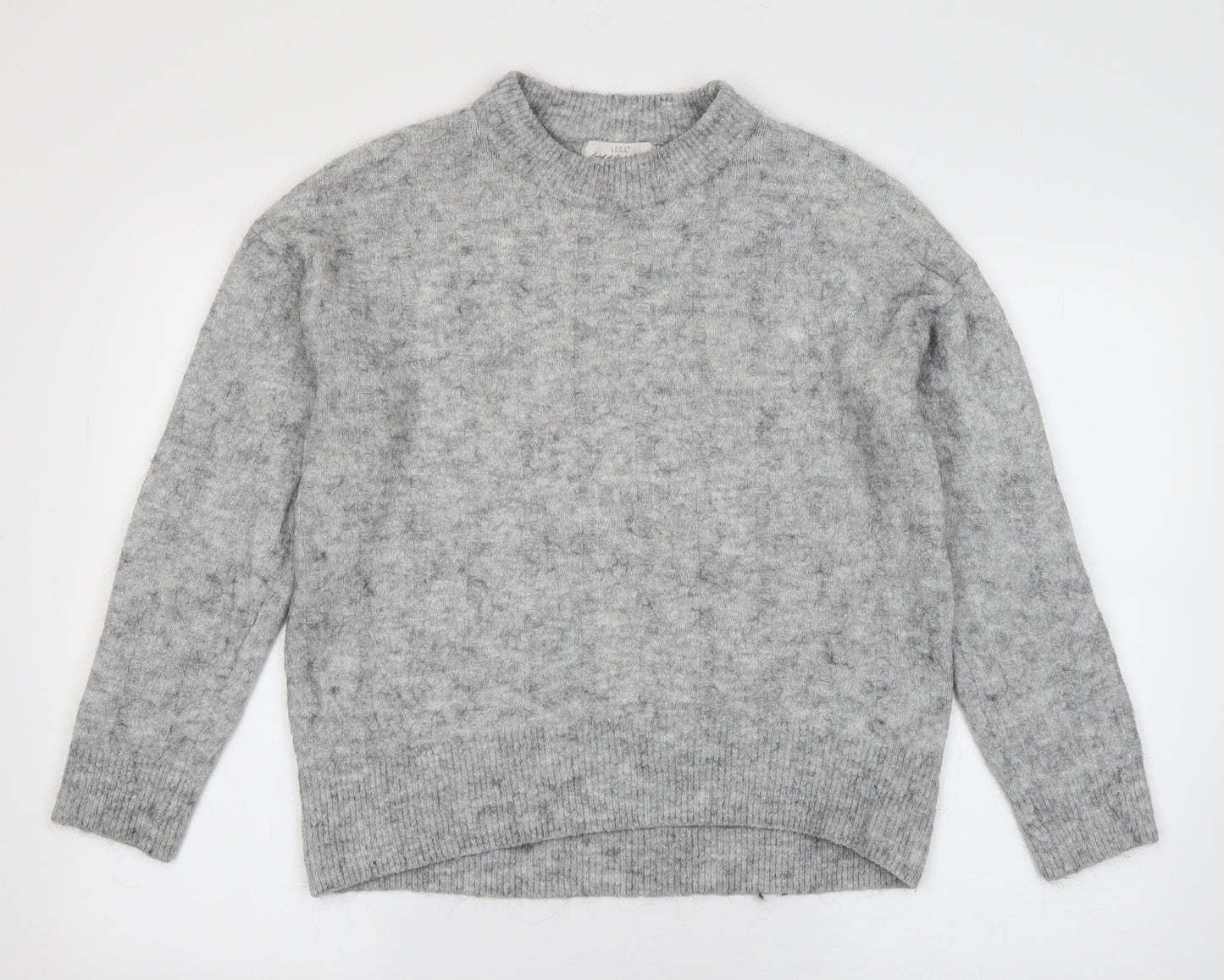 Label of Graded Goods Womens Grey Round Neck  Acrylic Pullover Jumper Size S