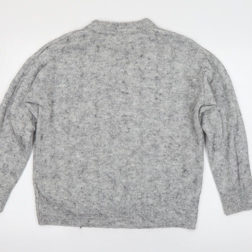 Label of Graded Goods Womens Grey Round Neck  Acrylic Pullover Jumper Size S