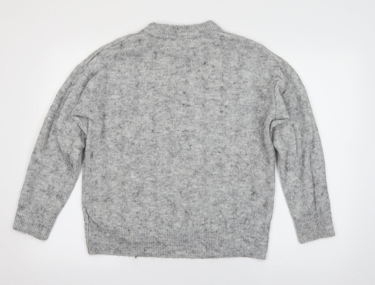 Label of Graded Goods Womens Grey Round Neck  Acrylic Pullover Jumper Size S