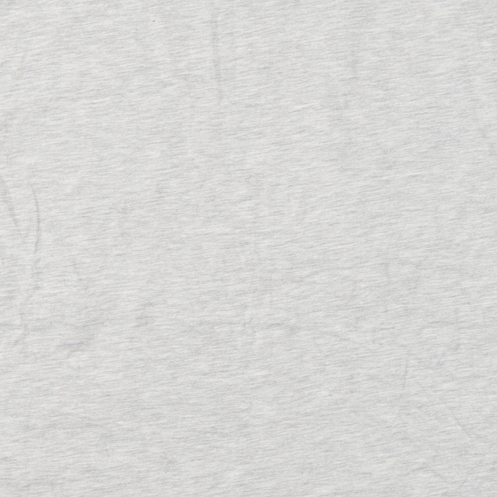 Marks and Spencer Girls Grey  Cotton Basic T-Shirt Size 9-10 Years Round Neck  - Slogan