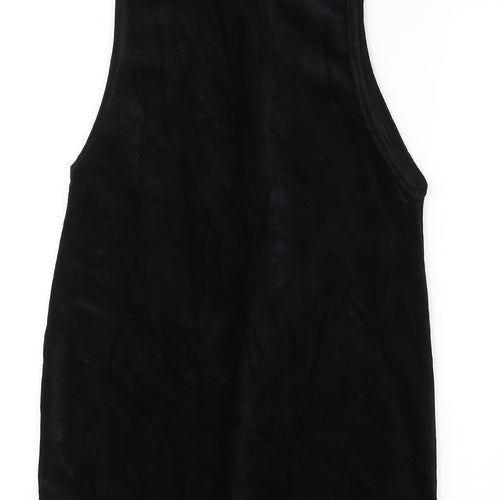 George Girls Black  Cotton Tank Dress  Size 9-10 Years  Round Neck