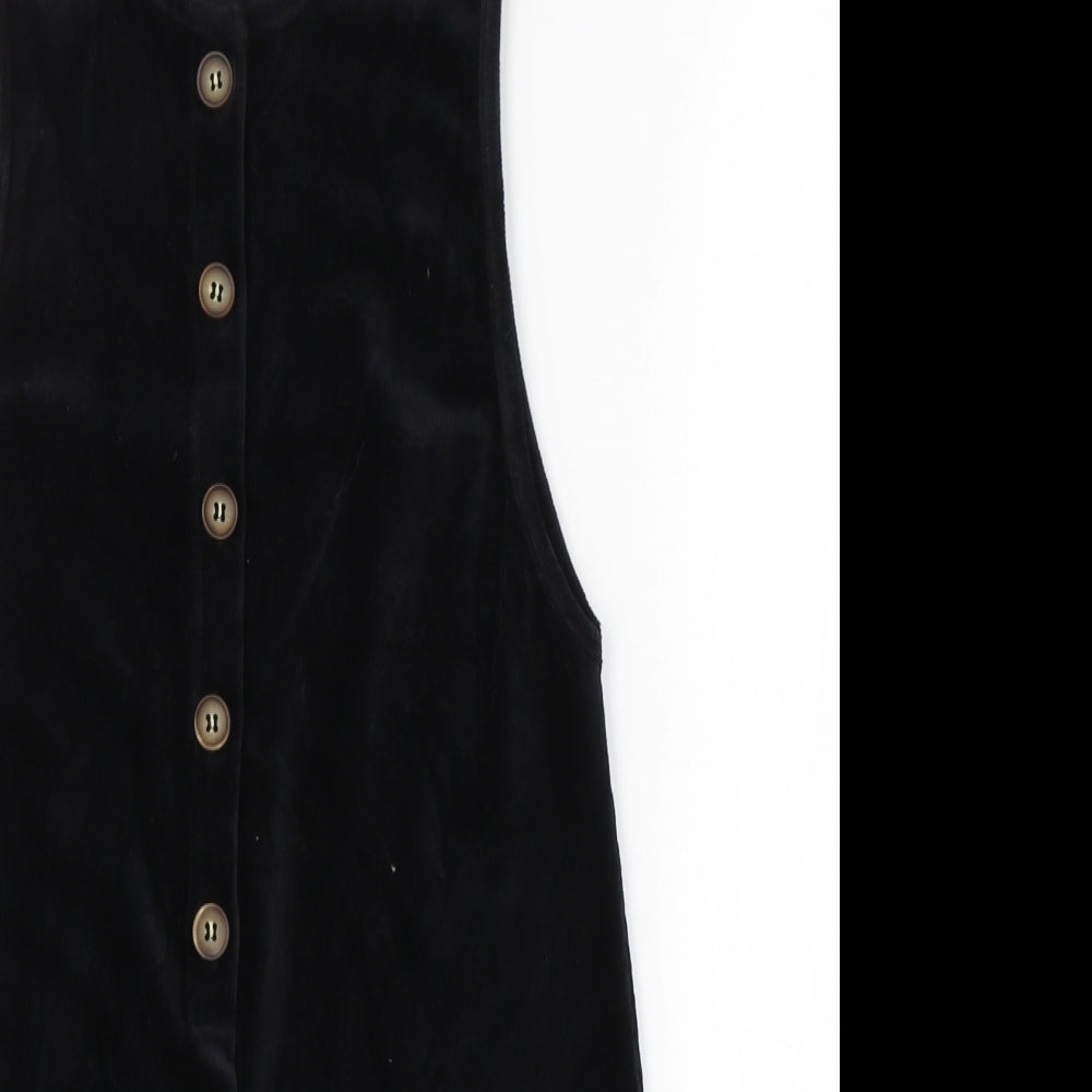 George Girls Black  Cotton Tank Dress  Size 9-10 Years  Round Neck