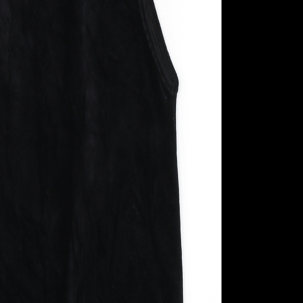 George Girls Black  Cotton Tank Dress  Size 9-10 Years  Round Neck