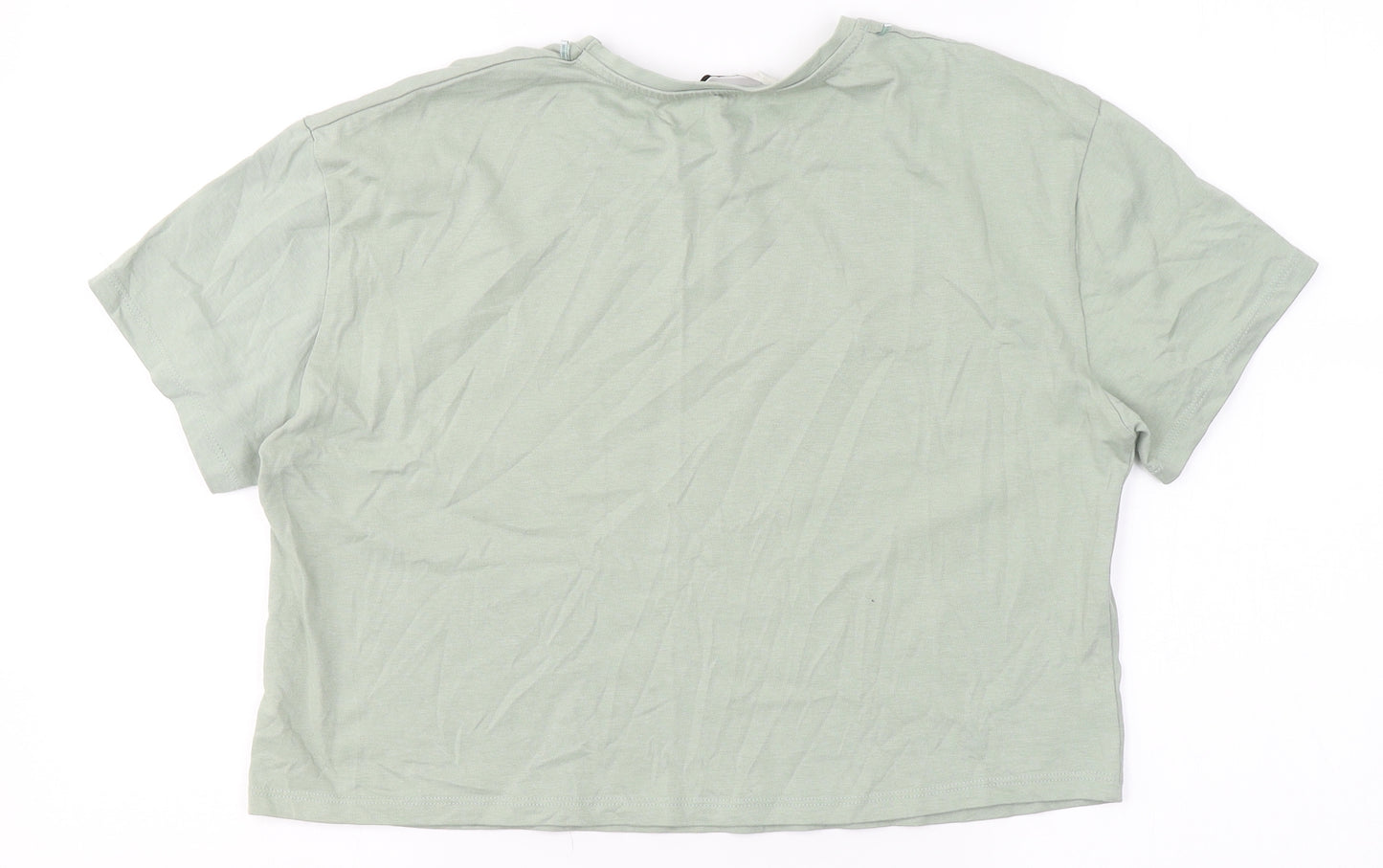 George Girls Green  Cotton Basic T-Shirt Size 13-14 Years Round Neck  - save the Bees