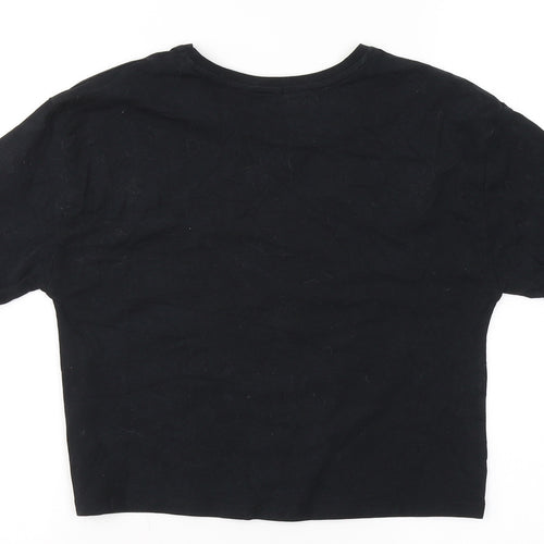 George Girls Black  Cotton Basic T-Shirt Size 12-13 Years Round Neck  - Be Kind