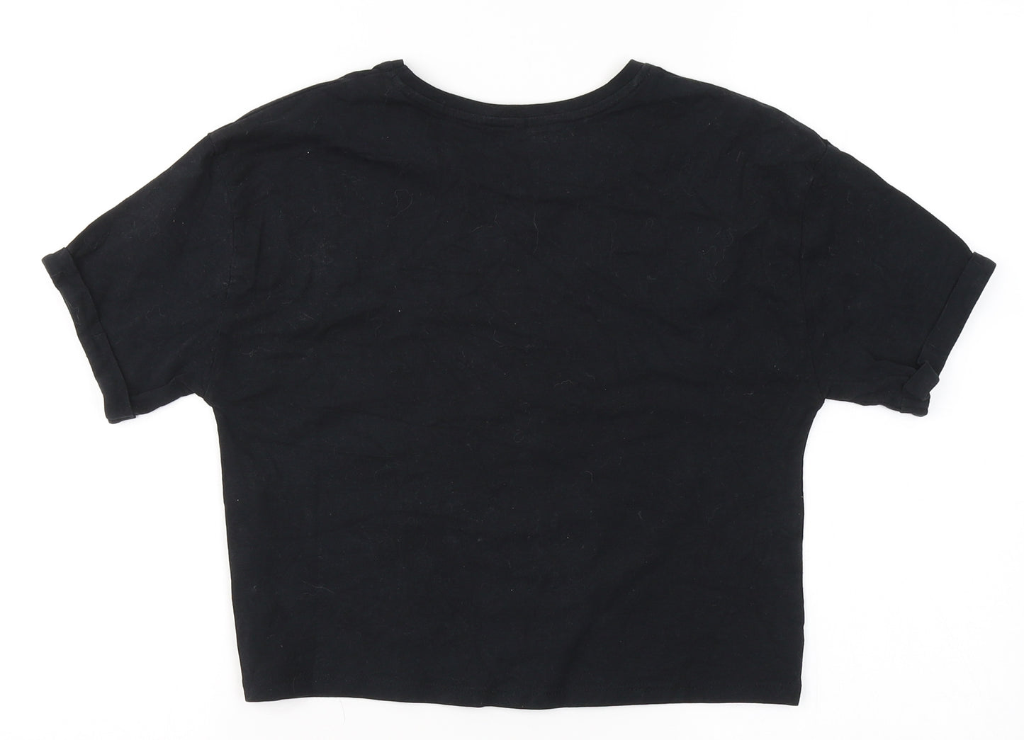 George Girls Black  Cotton Basic T-Shirt Size 12-13 Years Round Neck  - Be Kind