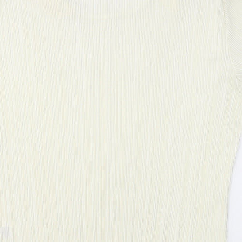 Bonmarché Womens Ivory  Polyester Basic Blouse Size M Round Neck